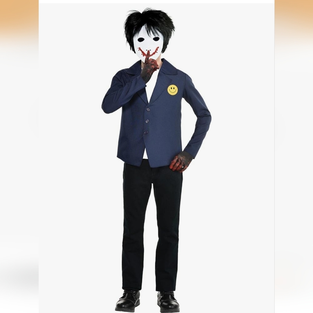 Kids Scary Costume with Mask - Blue and Black